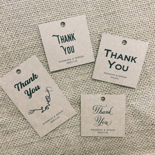 名入れができるThank youタグ （クラフト紙・トレーシングペーパー紙