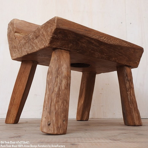 一点物 オールドチーク チェア 47cm 木製 木 イス 椅子 おしゃれ