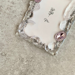 【B8トレカキーホルダー】再販 硬質ケース 『 clear 』 no. 202 透明/クリア/ビジュー/パープル/紫 4枚目の画像