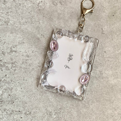 【B8トレカキーホルダー】再販 硬質ケース 『 clear 』 no. 202 透明/クリア/ビジュー/パープル/紫 5枚目の画像