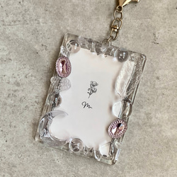 【B8トレカキーホルダー】再販 硬質ケース 『 clear 』 no. 202 透明/クリア/ビジュー/パープル/紫 1枚目の画像