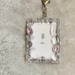 【B8トレカキーホルダー】再販 硬質ケース 『 clear 』 no. 202 透明/クリア/ビジュー/パープル/紫 2枚目の画像