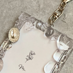 【B8トレカキーホルダー】再販　硬質ケース 『 clear 』 no. 201 透明/クリア/ビジュー/シルバー 3枚目の画像