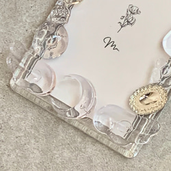 【B8トレカキーホルダー】再販　硬質ケース 『 clear 』 no. 201 透明/クリア/ビジュー/シルバー 4枚目の画像