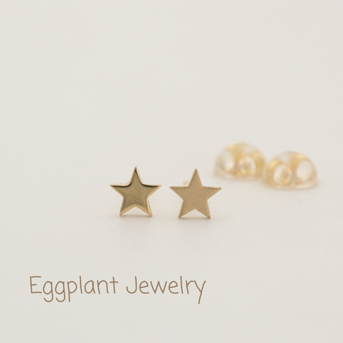 K18/片耳】星ピアス ピアス（スタッド・一粒） EggPlant 通販｜Creema 