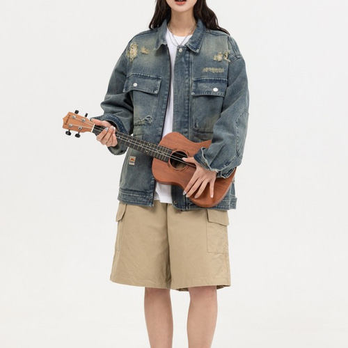 カップル向けヴィンテージデニムジャケット