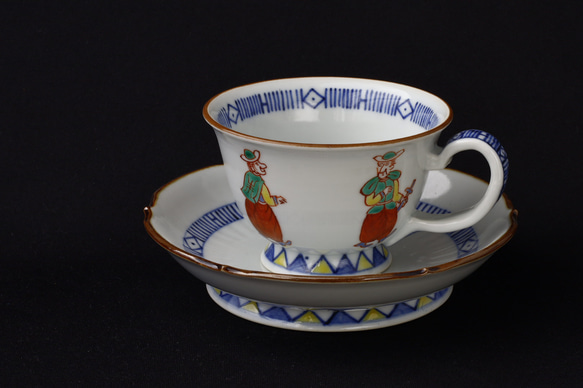 色絵蘭紋様コーヒー碗皿 1枚目の画像