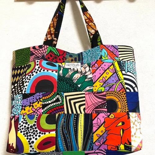 エスニック トートバッグ パッチワーク 大きめ 33cm インド刺繍
