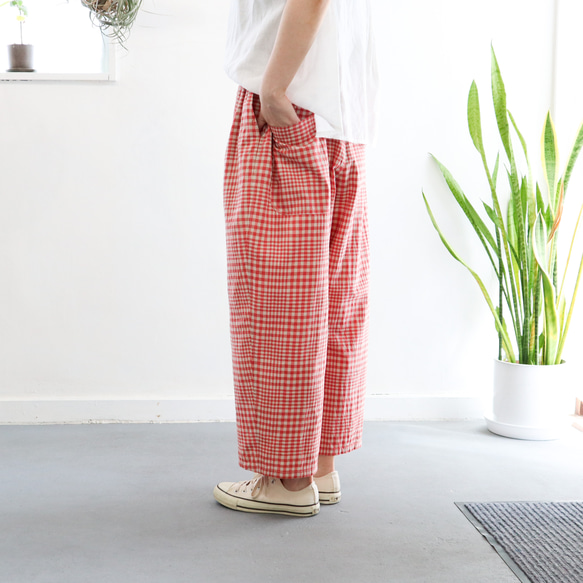 organic cotton wide tuck pants (2colors) 14枚目の画像