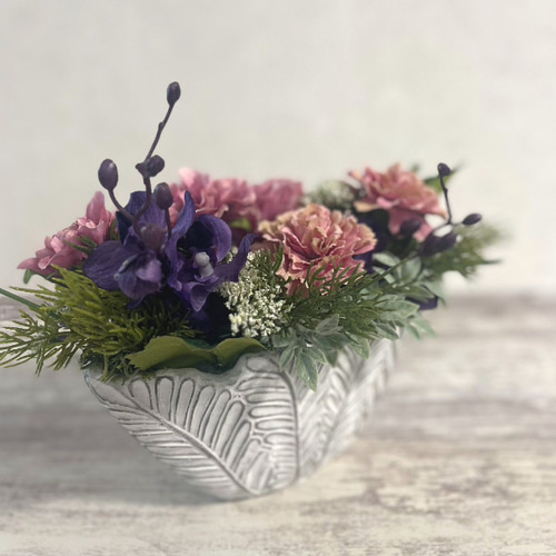 アートフラワー 造花 フラワーアレンジ ダリア カーネーション