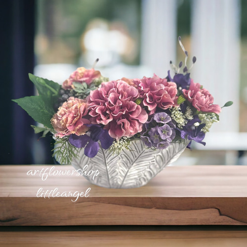 アートフラワー 造花 フラワーアレンジ ダリア カーネーション 蘭