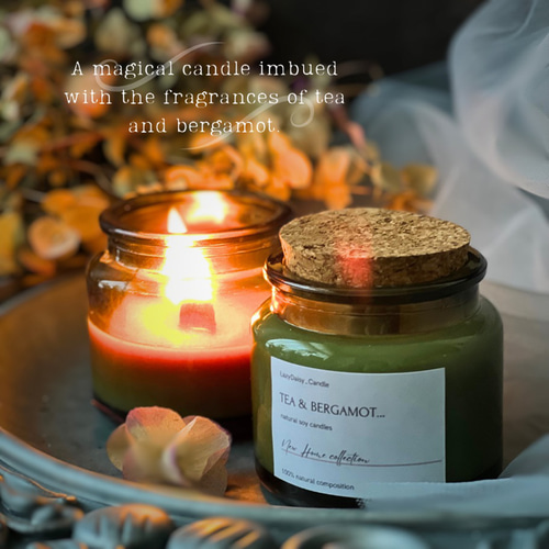 紅茶xベルガモットの香り 木芯で灯すソイワックスキャンドル ~焚き火