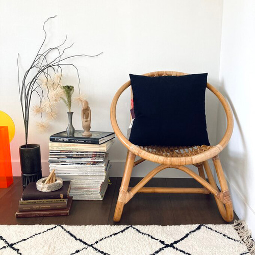 クッションカバー ふせんJ /付箋/タグ/ブラック/ クッション