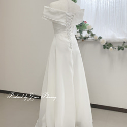 ウェディングドレス オフショルダー Aライン前撮り 花嫁フォトウエディングgcd_75000 8枚目の画像