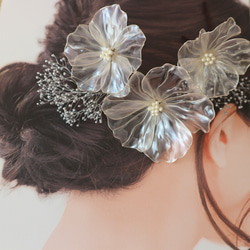 fluffy＊silver2  ヘッドドレス　結婚式　ヘッドアクセ　成人式　髪飾り　ウエディングアクセサリー 2枚目の画像