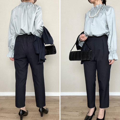 最終値下げ カレンソロジー ウールミックスボイルフリルブラウス グレー15 Curensology(カレンソロジー)/ウールミックスボイルフリルブラウス