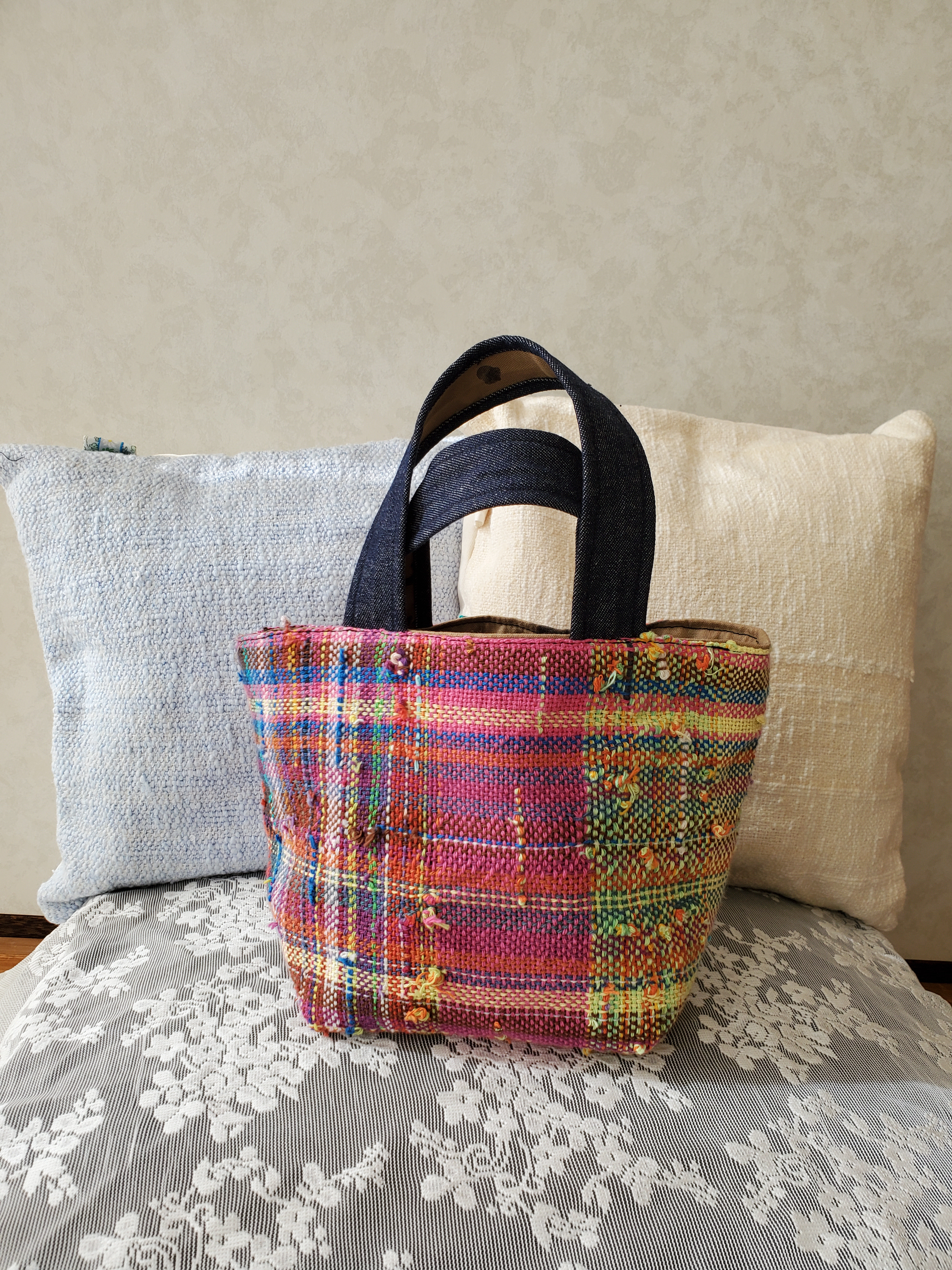 883 にさおり様専用 花柄デニムリメイクバック ハンドメイド デニム