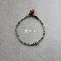 グリーントルマリン × ルドラクシャ 緑のブレスレット / 小さな祈り 7枚目の画像