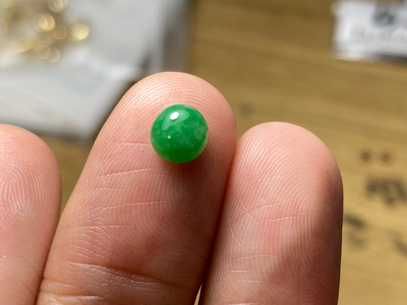 R23-207 美品 緑色 ミャンマー産 A貨 本翡翠 ルース 裸石 硬玉 ジェダイト 7枚目の画像