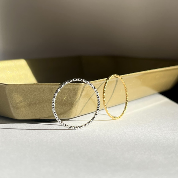 閃閃發光的精緻戒指 °˖ 0.8mm 可堆疊 簡單不鏽鋼 防過敏 禮物 時尚 第11張的照片