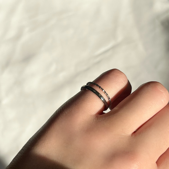 閃閃發光的精緻戒指 °˖ 0.8mm 可堆疊 簡單不鏽鋼 防過敏 禮物 時尚 第9張的照片