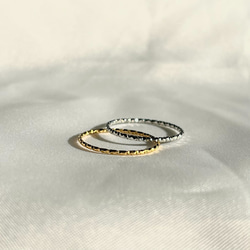 閃閃發光的精緻戒指 °˖ 0.8mm 可堆疊 簡單不鏽鋼 防過敏 禮物 時尚 第10張的照片
