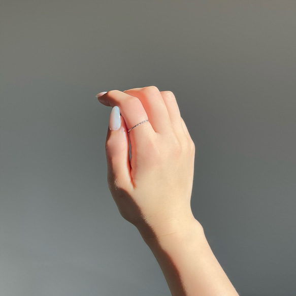 閃閃發光的精緻戒指 °˖ 0.8mm 可堆疊 簡單不鏽鋼 防過敏 禮物 時尚 第5張的照片