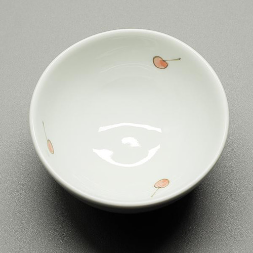 砥部焼 可愛い「茶碗S さくらんぼ」小さめ 日常使い 陶器 和風