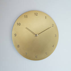 【受注製作】壁掛け時計 ＜タイプ2-300＞ 数字入り / 真鍮 3枚目の画像