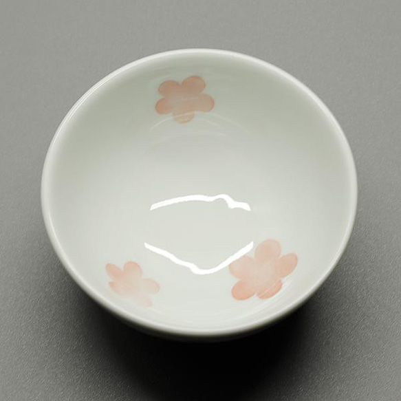 砥部焼 可愛い おしゃれ「茶碗S 赤花」小さめ 日常使い 陶器 和風 手作り 窯元 竹山窯 chikuzan-240 4枚目の画像