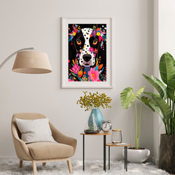 【花とイングリッシュポインター犬の夢の世界 No.1】アートポスター 犬の絵 犬の絵画 犬のイラスト 7枚目の画像
