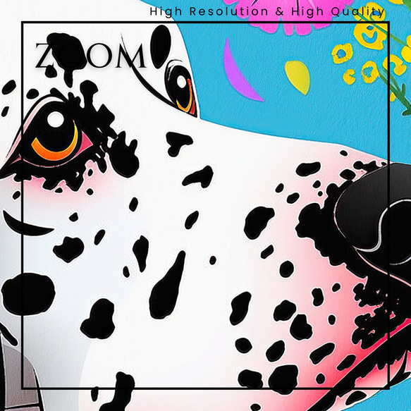 【花とイングリッシュポインター犬の夢の世界 No.2】アートポスター 犬の絵 犬の絵画 犬のイラスト 3枚目の画像