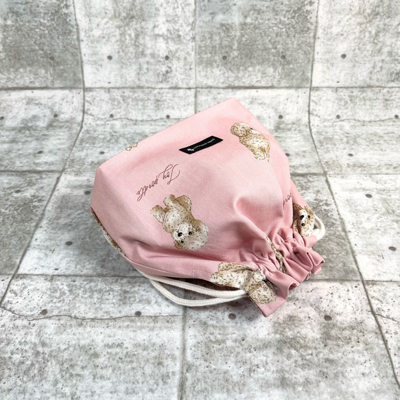 ハンドメイド＊ワンちゃん柄(ピンク)のお弁当袋＊120106c 4枚目の画像
