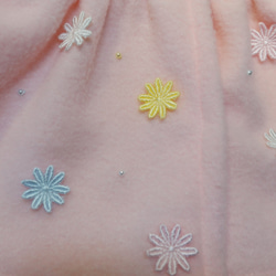 ピンクフリース　可愛いお花　オールカバー　ハーネスワンピース 5枚目の画像