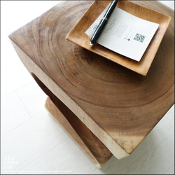 無垢材 ウェーブスツールNN01 イス 天然木 椅子 ベンチ 木製スツール ナチュラル 天然木 モンキーポッド 7枚目の画像