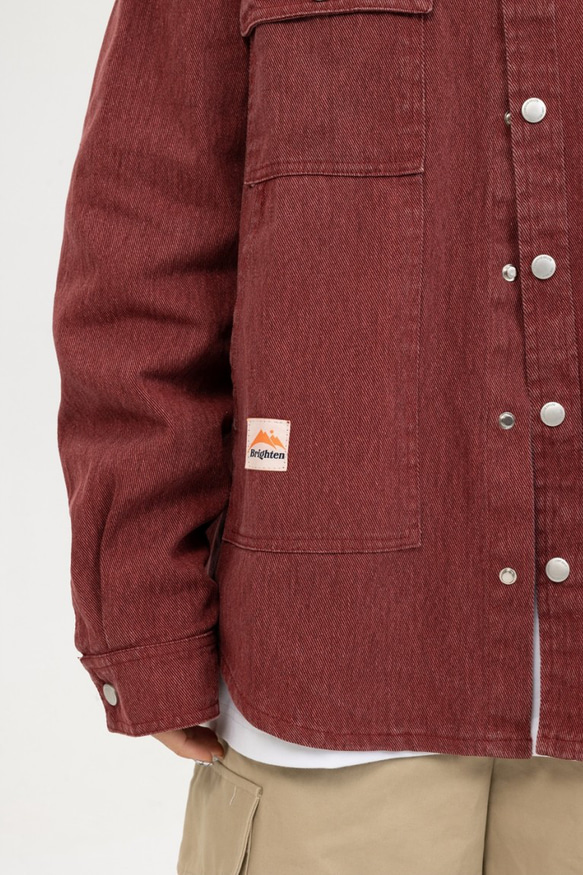 メンズレトロ大ポケットゆったりカジュアル長袖シャツ綿シャツ W173 11枚目の画像