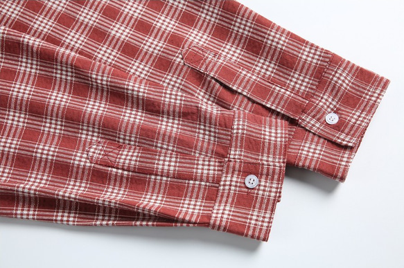 メンズ・レディース兼用·春の新作チェックパッチワークストライプシャツ長袖シャツ W174 19枚目の画像