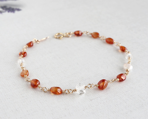 14kgfブレスレット ブルーハーキマー SEA BLUE ANKLET