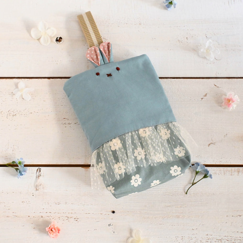 受注生産＜サイズ変更可＞水色好きちゃんに♡うさぎちゃんレッスン