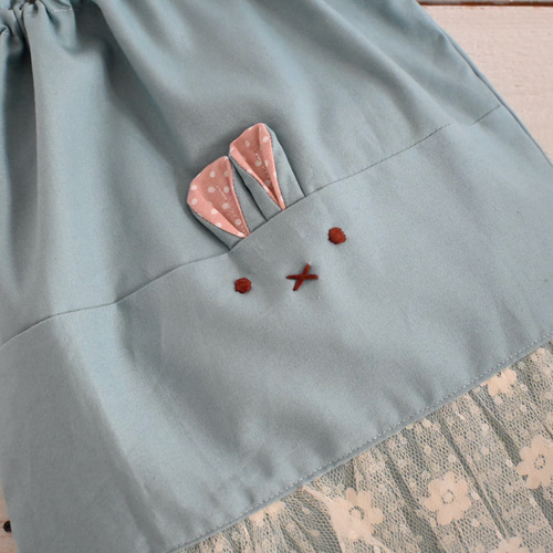 受注生産＜サイズ変更可＞水色好きちゃんに♡うさぎちゃんレッスン