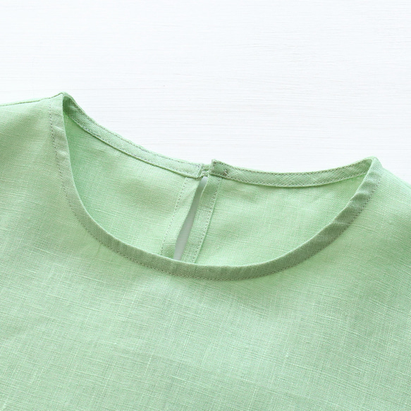 春季亞麻縮袖套頭衫（薄荷綠）TP45。 第14張的照片