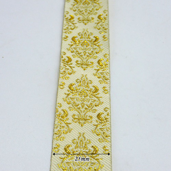 ジャガードリボン【 Damask Design 】25mm×1m 6枚目の画像