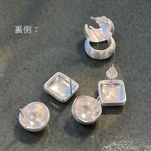 シルバー925なのにシルクの質感 ハンドメイドピアス3種類 ピアス