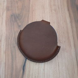 【受注製作 送料無料】 本革製 チョコ色 ニベア缶の収納携帯用ミニポーチ 4枚目の画像