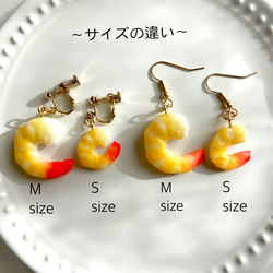 リニューアル再販！　エビ　【S size】ピアスorイヤリング 食品サンプル　フェイク　おもしろい　個性的アクセサリー 6枚目の画像