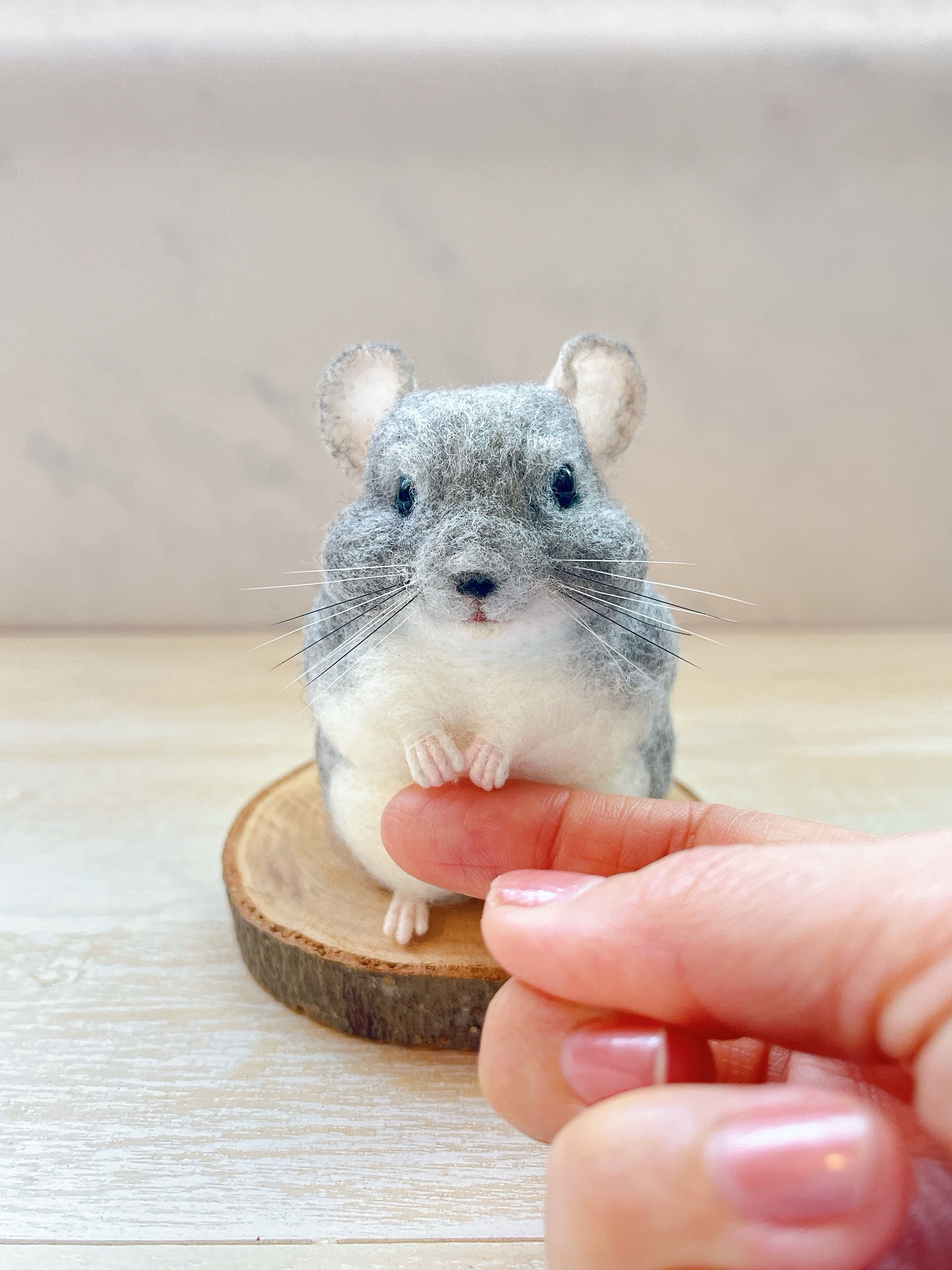チンチラちゃん うちの子オーダー 羊毛フェルト 温かく