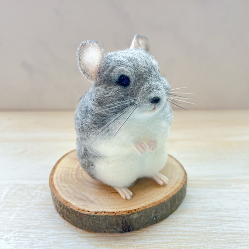 チンチラ 羊毛フェルト人形 ぬいぐるみ cotta 通販 17112285｜Creema