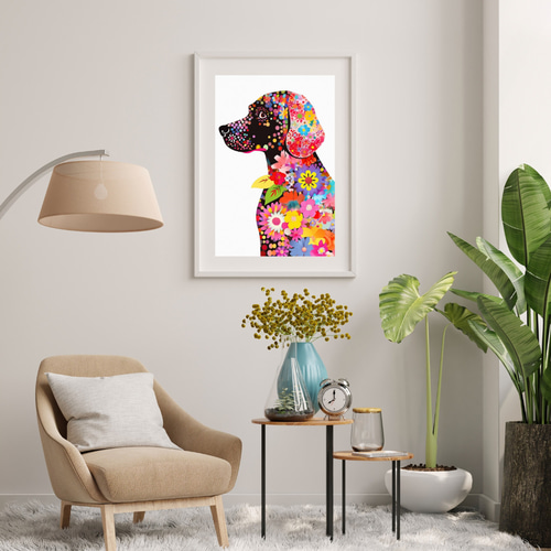 世界に一つ❣️犬の絵  ラブラドール 夢心地 - ラブラドールレトリバー犬の子犬 No.1】風水画 アート