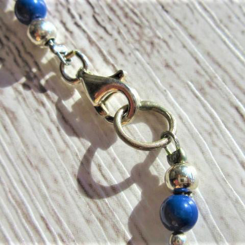 B28】 ネックレス メソポタミア調 ラピスラズリ 銀細工 シルバー 青