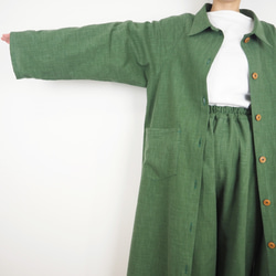 Furusuロングジャケット長袖ver（木綿 深緑）【受注生産対応】 3枚目の画像